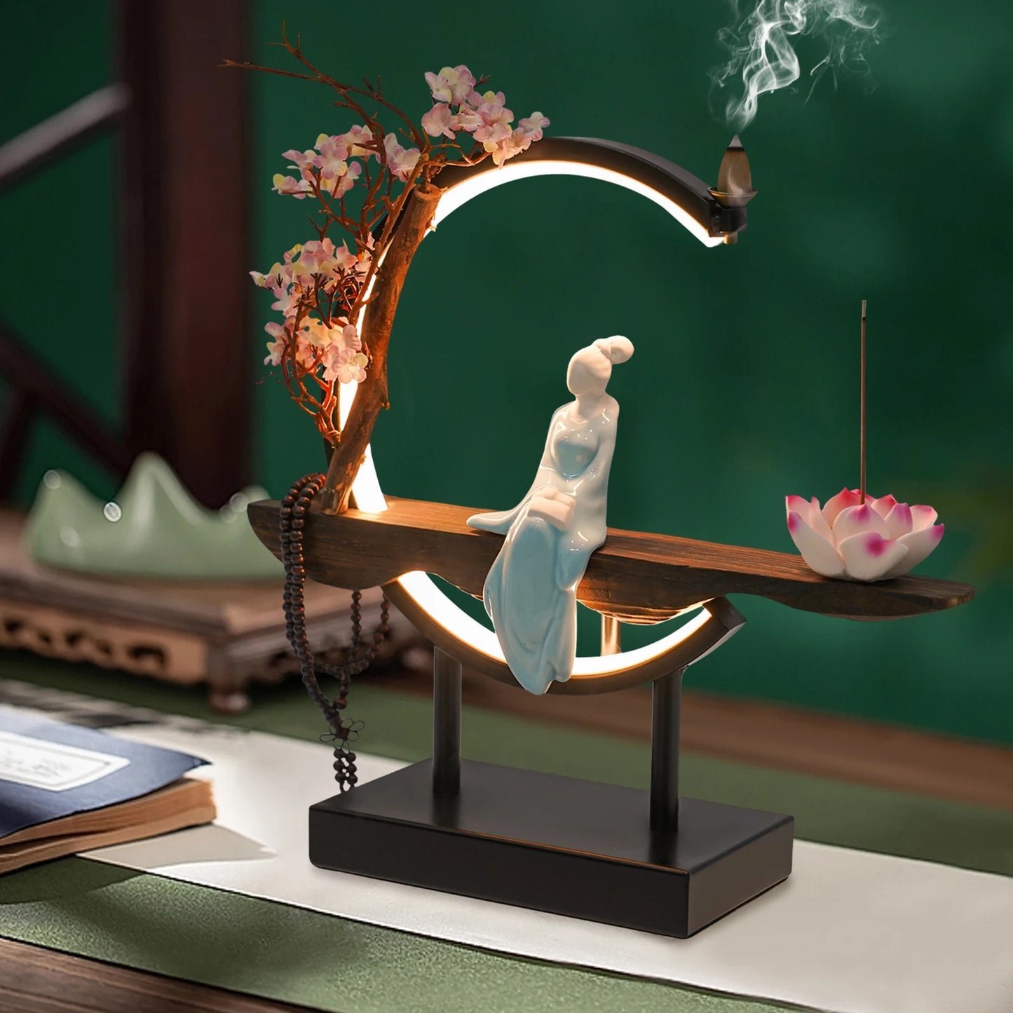 Zen Meditation Incense Burner Set - Unique Chinese Style Tabletop Decoration for Living Rooms  Tea Rooms - ZOOMNSTORE