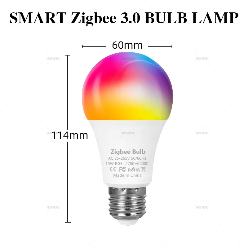 Zigbee Smart Bulb - E27 B22 RGBW LED Lamp | Voice Controlled Light With Alexa - ZOOMNSTORE