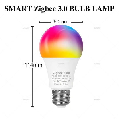 Zigbee Smart Bulb - E27 B22 RGBW LED Lamp | Voice Controlled Light With Alexa - ZOOMNSTORE