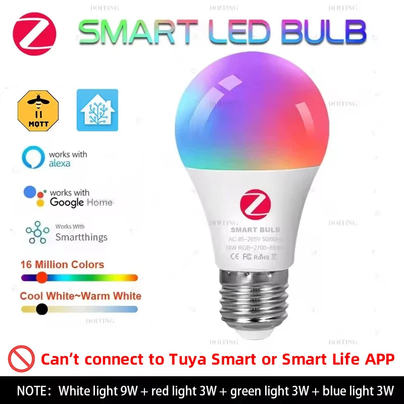 Zigbee Smart Led Bulb – RGB Color Changing Light Bulb With App Control & Voice - ZOOMNSTORE