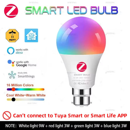 Zigbee Smart Led Bulb – RGB Color Changing Light Bulb With App Control & Voice - ZOOMNSTORE