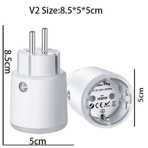 Zigbee Smart Plug Socket - 3680W 16A Energy Monitor Timer Switch for EU Outlet - ZOOMNSTORE