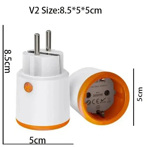 Zigbee Smart Plug Socket - 3680W 16A Energy Monitor Timer Switch for EU Outlet - ZOOMNSTORE