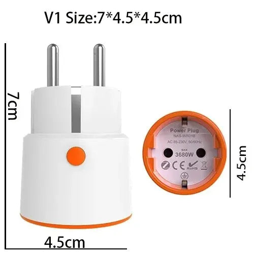 Zigbee Smart Plug Socket - 3680W 16A Energy Monitor Timer Switch for EU Outlet - ZOOMNSTORE