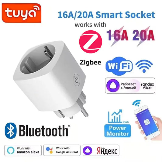 Zigbee Smart Plug - WiFi Smart Socket EU Power Adaptor | Voice Control Outlet - ZOOMNSTORE