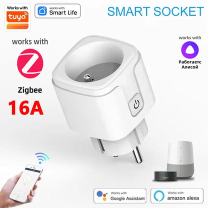 Zigbee Smart Plug - WiFi Smart Socket EU Power Adaptor | Voice Control Outlet - ZOOMNSTORE