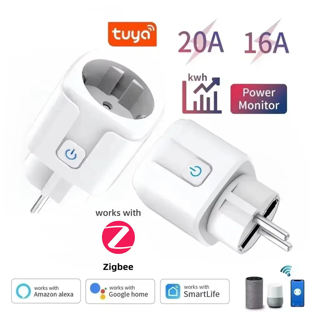 Zigbee Smart Plug - WiFi Smart Socket EU Power Adaptor | Voice Control Outlet - ZOOMNSTORE