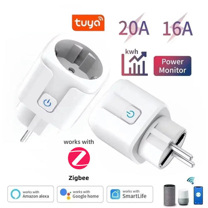 Zigbee Smart Plug - WiFi Smart Socket EU Power Adaptor | Voice Control Outlet - ZOOMNSTORE