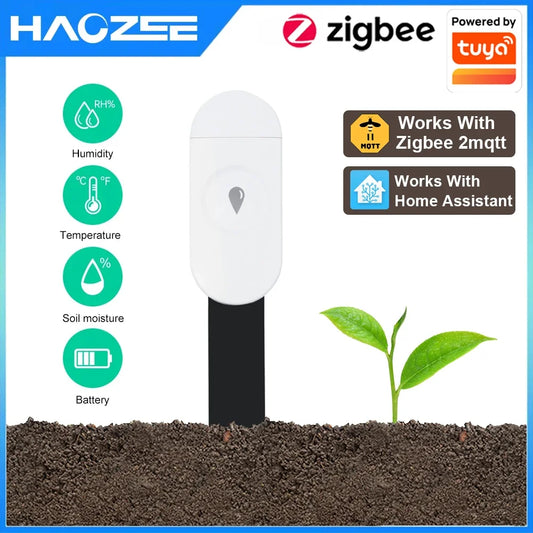 Zigbee Soil Moisture Sensor - Smart Temperature  Humidity Detector for Home Assistant - ZOOMNSTORE
