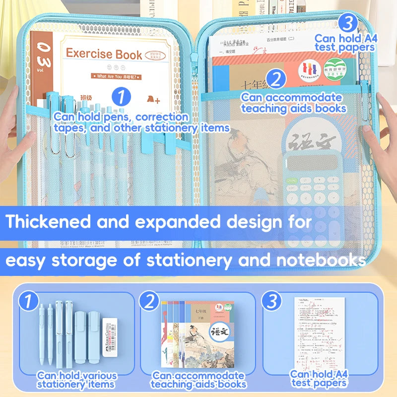 Zipper Document Bag | Portable File Bag with Multi-Layer Compartments, Large Capacity Organizer - ZOOMNSTORE