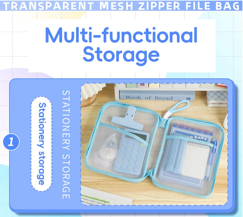 Zipper Document Bag | Portable File Bag with Multi-Layer Compartments, Large Capacity Organizer - ZOOMNSTORE