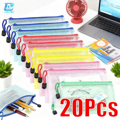 Zipper Document Bag - Waterproof Plastic Folder A4 A5 A3 File Organizer - ZOOMNSTORE