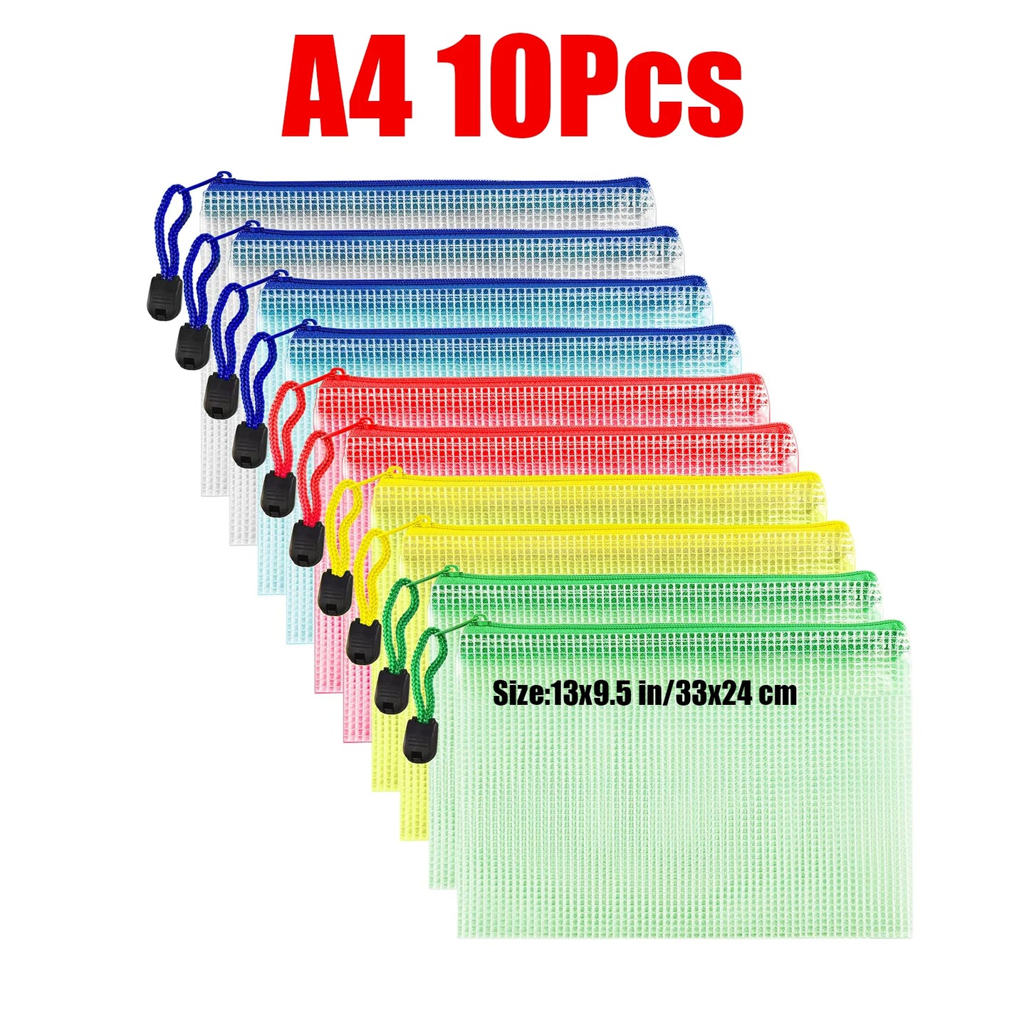 Zipper Document Bag - Waterproof Plastic Folder A4 A5 A3 File Organizer - ZOOMNSTORE