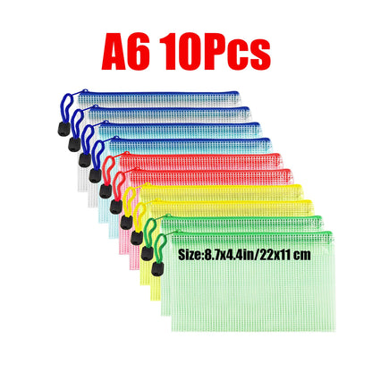 Zipper Document Bag - Waterproof Plastic Folder A4 A5 A3 File Organizer - ZOOMNSTORE