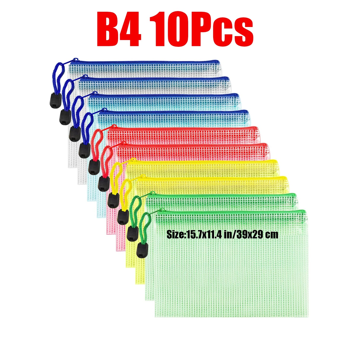 Zipper Document Bag - Waterproof Plastic Folder A4 A5 A3 File Organizer - ZOOMNSTORE