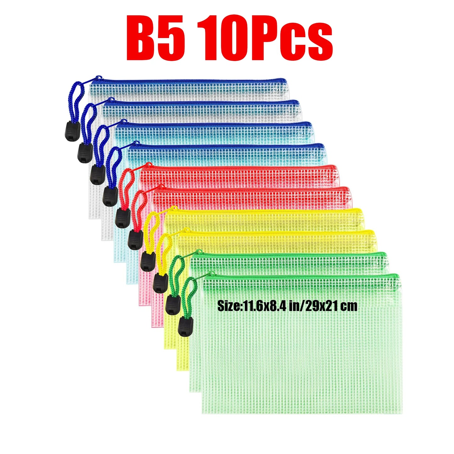 Zipper Document Bag - Waterproof Plastic Folder A4 A5 A3 File Organizer - ZOOMNSTORE