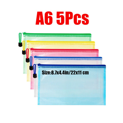 Zipper Document Bag - Waterproof Plastic Folder A4 A5 A3 File Organizer - ZOOMNSTORE