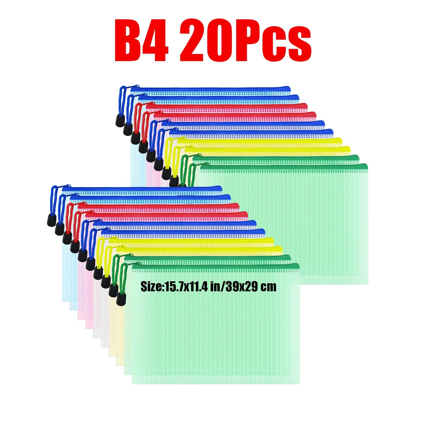 Zipper Document Bag - Waterproof Plastic Folder A4 A5 A3 File Organizer - ZOOMNSTORE