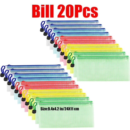 Zipper Document Bag - Waterproof Plastic Folder A4 A5 A3 File Organizer - ZOOMNSTORE
