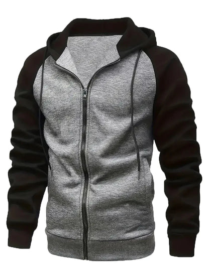 Zipper Fleece Hoodie - Autumn Winter Casual Pullover With Raglan Sleeves - ZOOMNSTORE