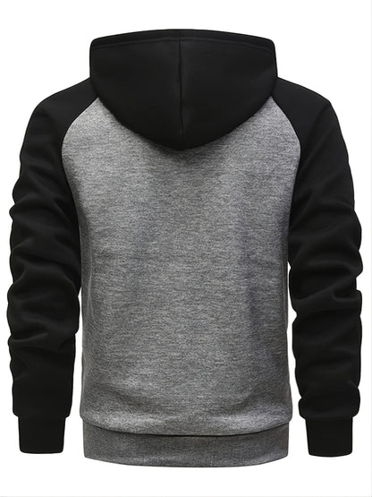 Zipper Fleece Hoodie - Autumn Winter Casual Pullover With Raglan Sleeves - ZOOMNSTORE