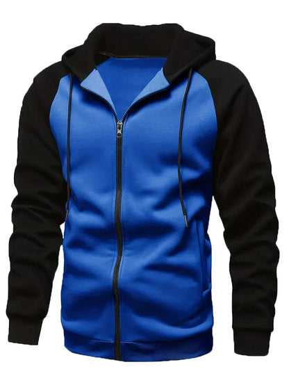 Zipper Fleece Hoodie - Autumn Winter Casual Pullover With Raglan Sleeves - ZOOMNSTORE