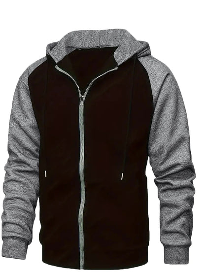Zipper Fleece Hoodie - Autumn Winter Casual Pullover With Raglan Sleeves - ZOOMNSTORE