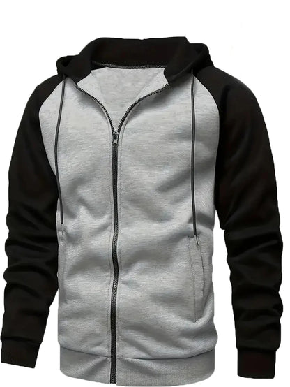 Zipper Fleece Hoodie - Autumn Winter Casual Pullover With Raglan Sleeves - ZOOMNSTORE