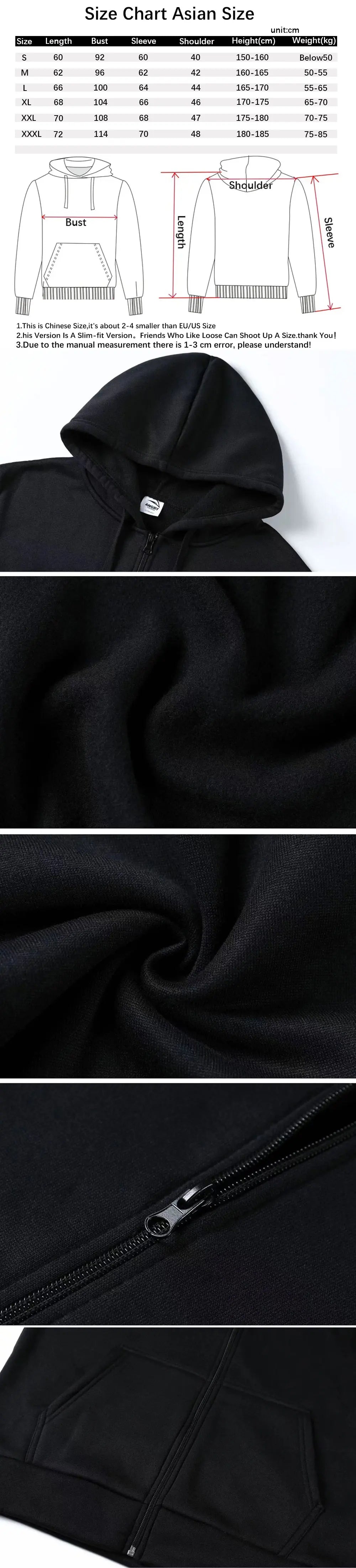 Zipper Hoodies Men - Casual Streetwear Hoodie With Full Opening & Fleece Jacket - ZOOMNSTORE