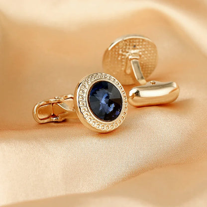 Luxury Zircon Cufflinks - Classic Round Mens Wedding Suit Accessories - ZOOMNSTORE