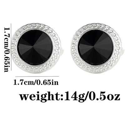 Luxury Zircon Cufflinks - Classic Round Mens Wedding Suit Accessories - ZOOMNSTORE