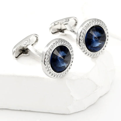 Luxury Zircon Cufflinks - Classic Round Mens Wedding Suit Accessories - ZOOMNSTORE