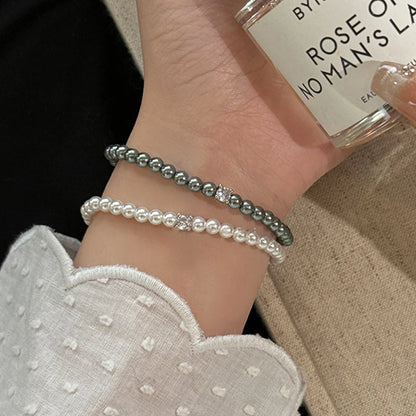 Elegant Handmade Zircon Pearl Bracelet - Retro Luxury Jewelry for Women - ZOOMNSTORE