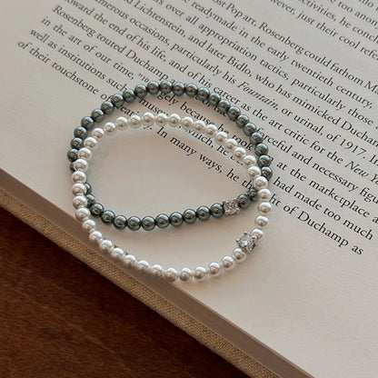 Elegant Handmade Zircon Pearl Bracelet - Retro Luxury Jewelry for Women - ZOOMNSTORE