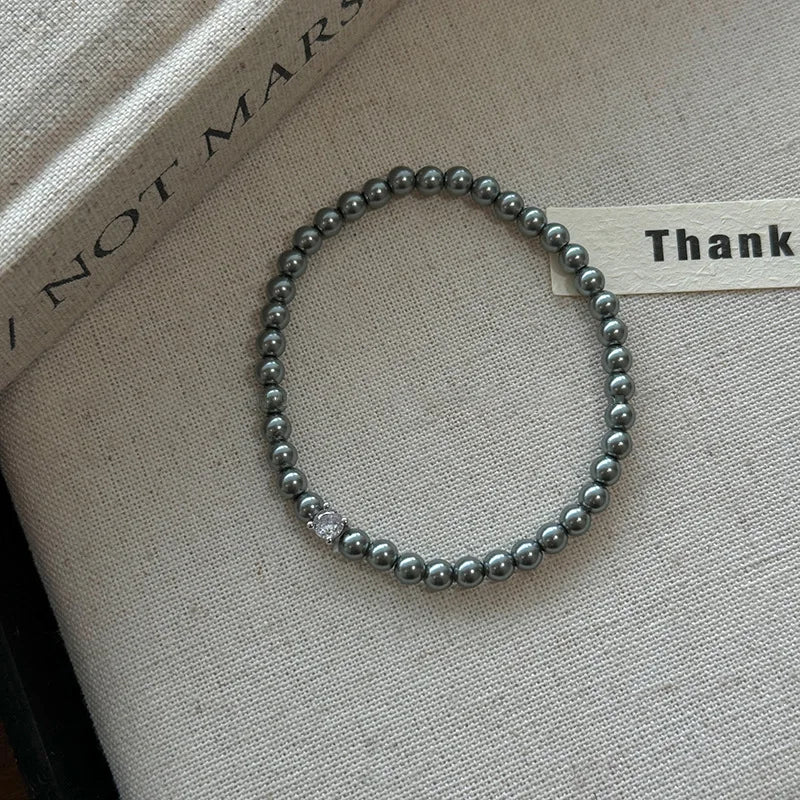 Elegant Handmade Zircon Pearl Bracelet - Retro Luxury Jewelry for Women - ZOOMNSTORE