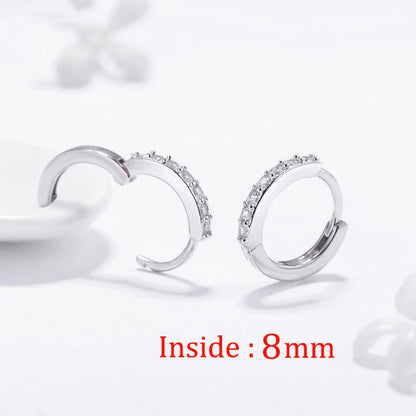 Zirconia Hoop Earrings - Stainless Steel Small Huggie Hoops in Gold & Silver - ZOOMNSTORE