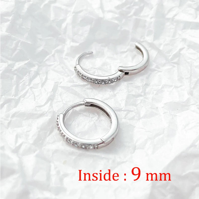Zirconia Hoop Earrings - Stainless Steel Small Huggie Hoops in Gold & Silver - ZOOMNSTORE