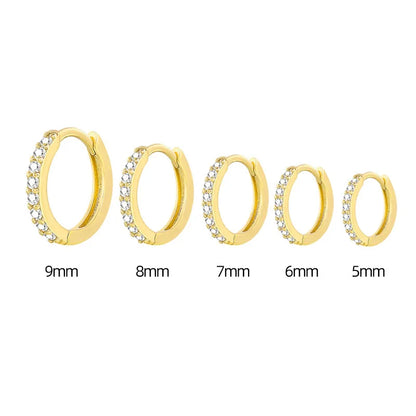 Zirconia Hoop Earrings - Stainless Steel Small Huggie Hoops in Gold & Silver - ZOOMNSTORE