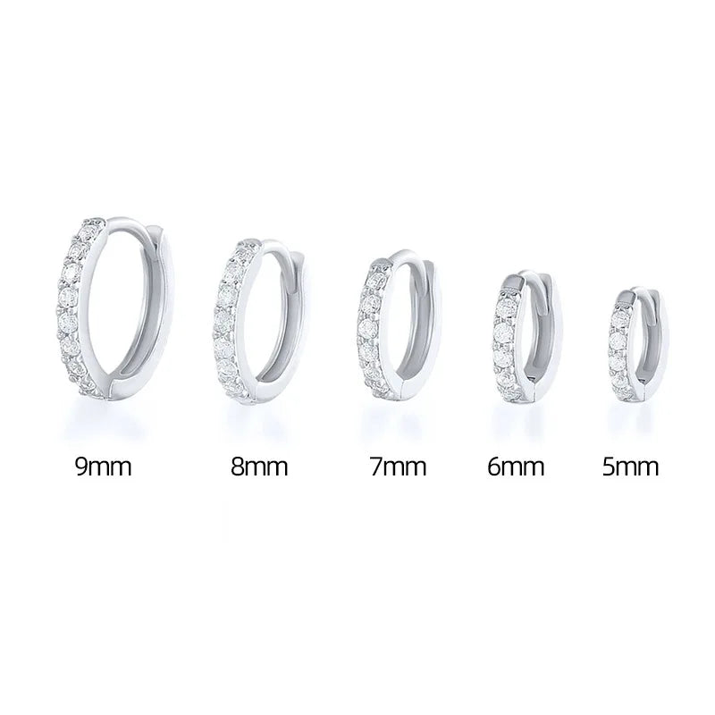 Zirconia Hoop Earrings - Stainless Steel Small Huggie Hoops in Gold & Silver - ZOOMNSTORE
