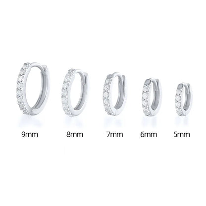 Zirconia Hoop Earrings - Stainless Steel Small Huggie Hoops in Gold & Silver - ZOOMNSTORE