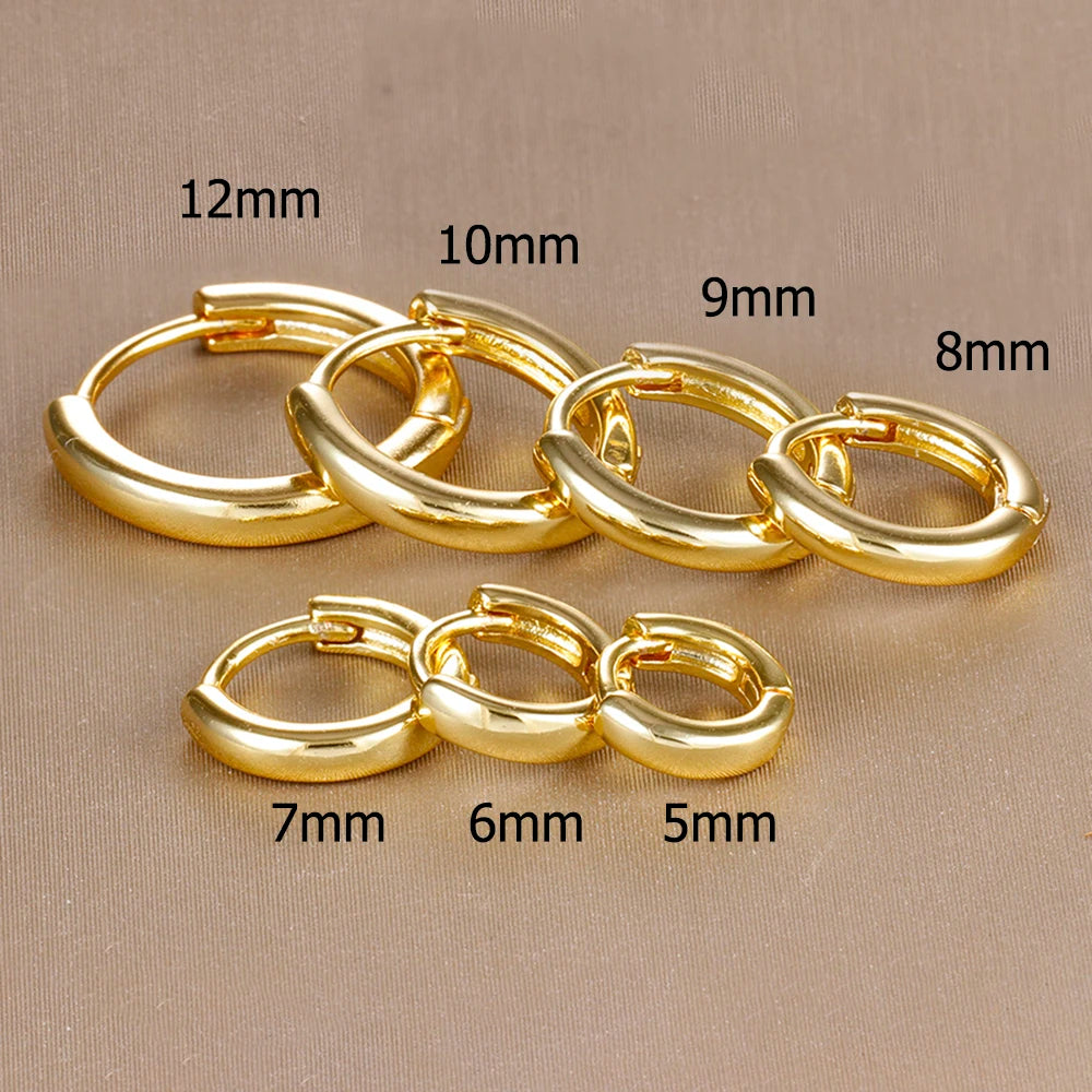 Zirconia Hoop Earrings - Stainless Steel Small Huggie Hoops in Gold & Silver - ZOOMNSTORE