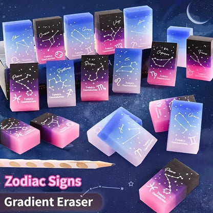 3/6/12pcs Constellations Erasers Zodiac Signs Good-looking Rainbow Jelly Error Correction Pencil Erasers Clean And Easy To Erase - ZOOMNSTORE