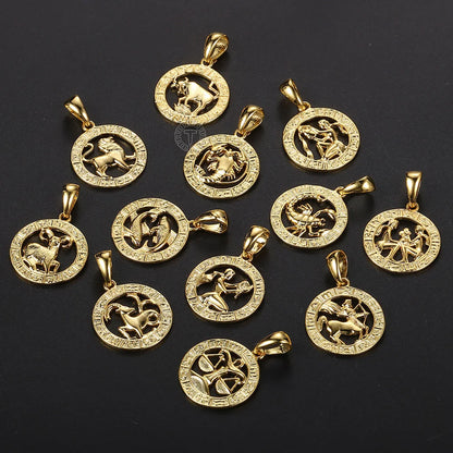 Zodiac Sign Pendant Necklace - Gold Horoscope Jewelry for Men  Women - ZOOMNSTORE