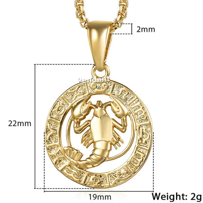 Zodiac Sign Pendant Necklace - Gold Horoscope Jewelry for Men  Women - ZOOMNSTORE