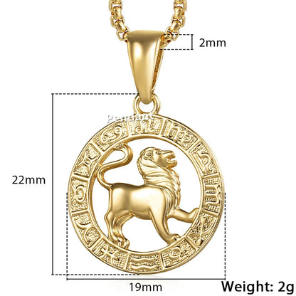 Zodiac Sign Pendant Necklace - Gold Horoscope Jewelry for Men  Women - ZOOMNSTORE