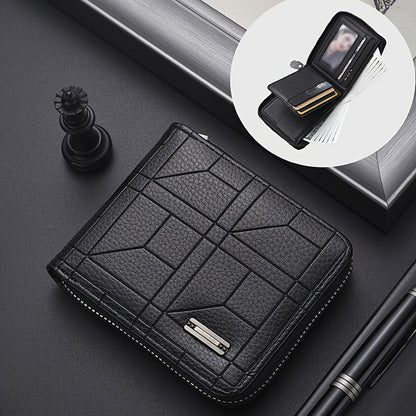 Large Capacity Mens Wallet - Short Design with Multiple Card Slots - ZOOMNSTORE