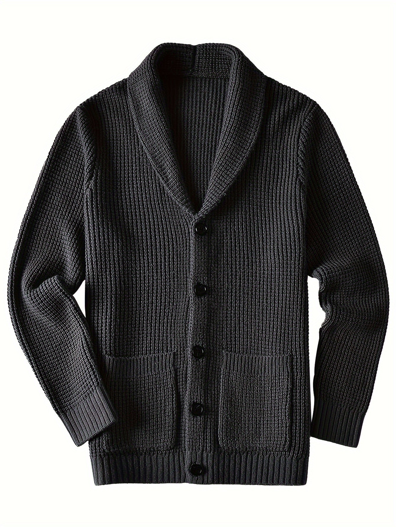 Men's warm cardigan jacket with green fruit collar long sleeved sweater - ZOOMNSTORE