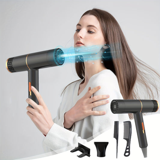 High-Power Electric Hair Dryer, Hot Air Comb Barber Shop Hair Dryer With A Pair Of Combs And Brackets, Comb Quick Blow Drying High-Speed Hair Dryer Family Travel Salon, Hot Wind Comb Hair Salon Blowing Comb - ZOOMNSTORE
