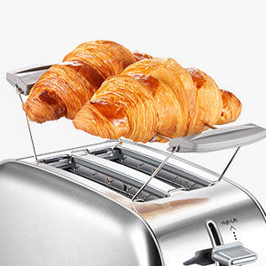 Retro 2-Slice Toaster - Extra Wide Slots 7 Shade Settings DefrostBagelCancel Functions