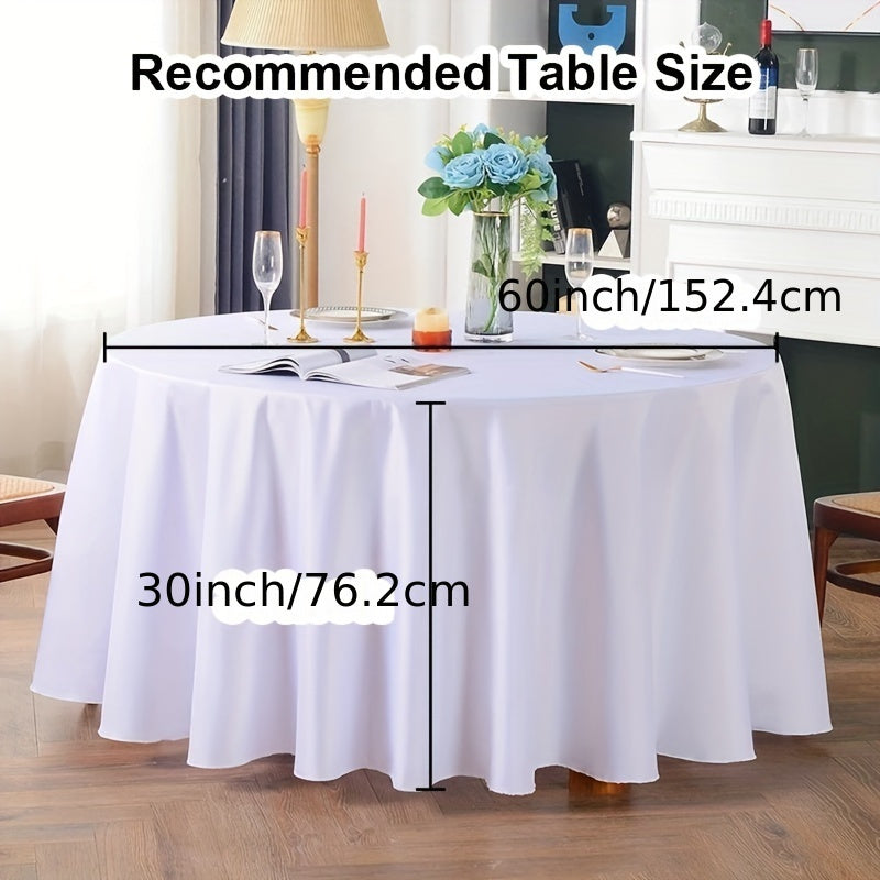 120-Inch Round Polyester Tablecloths - 2 Pack Black  White Perfect for Events  Parties - ZOOMNSTORE